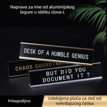 Aluminijska pločica za stol s L-oblikom utora, drveni uzorak i UV tisak