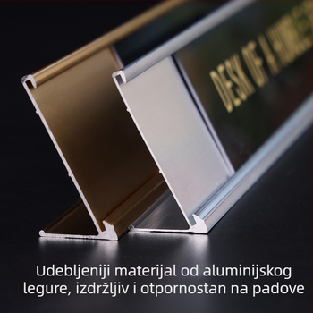 Aluminijska pločica za stol s L-oblikom utora, drveni uzorak i UV tisak