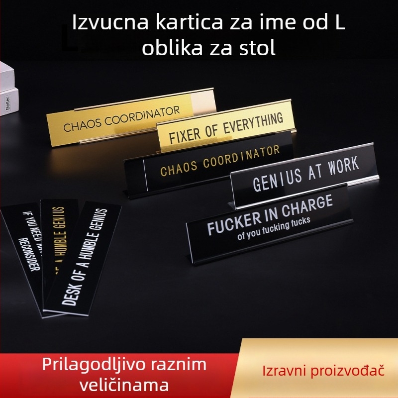 Aluminijska pločica za stol s L-oblikom utora, drveni uzorak i UV tisak