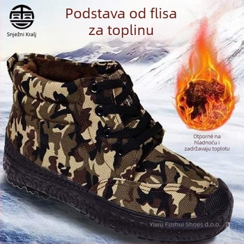 Planinarske cipele za hodanje s visokim gornjim dijelom, tople, muške, za odrasle