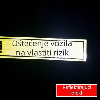 Reflektirajući sigurnosni znak pristupa - Ne prati vozilo (UV ispis), Materijal: reflektirajući film, Pogodno za stambene nekretnine, podzemne garaže i uredska parkirališta, Prilagodljivo