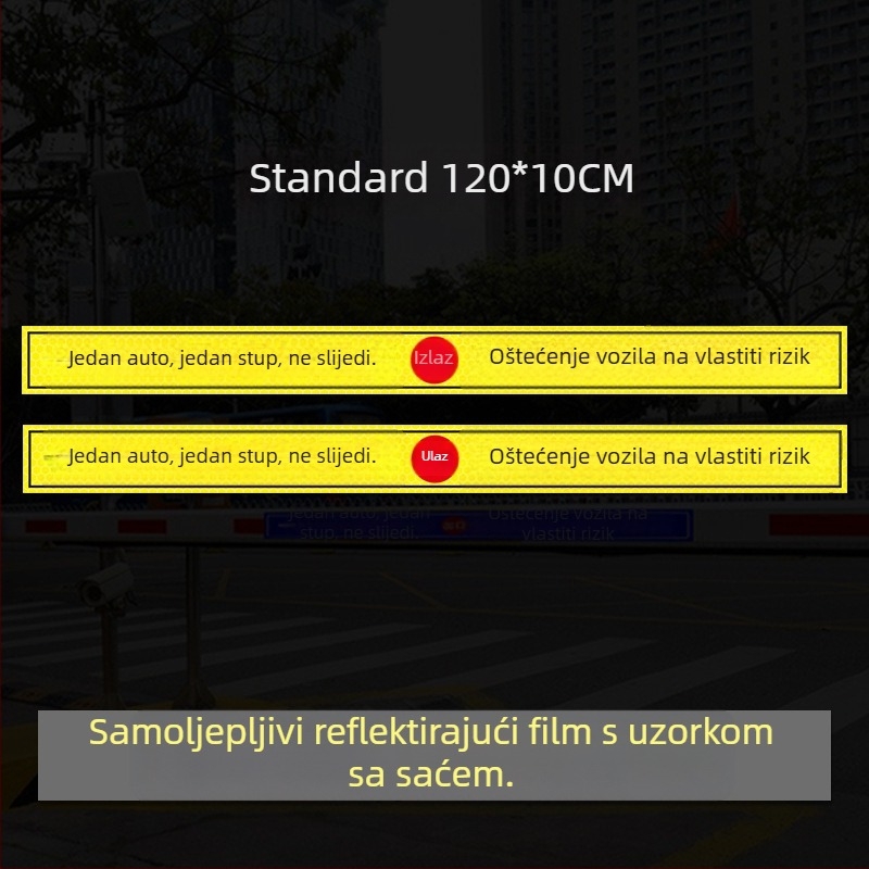 Reflektirajući sigurnosni znak pristupa - Ne prati vozilo (UV ispis), Materijal: reflektirajući film, Pogodno za stambene nekretnine, podzemne garaže i uredska parkirališta, Prilagodljivo
