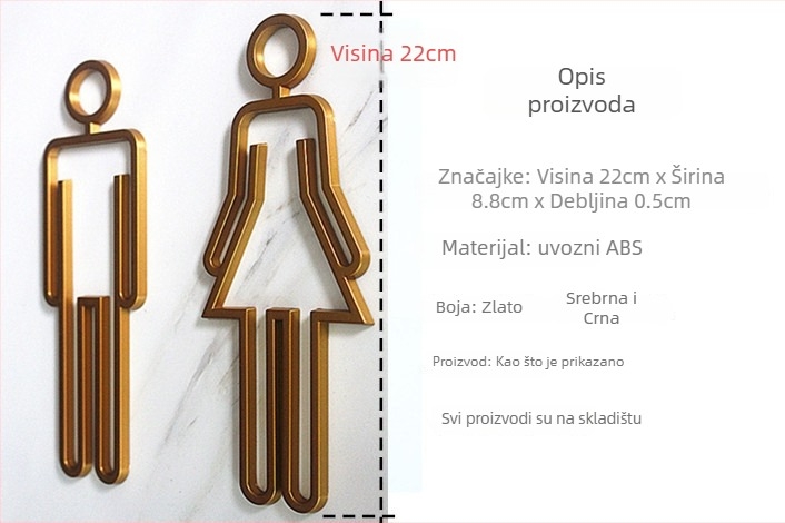 WC vrata tablica ABS – sigurnost, oznake namještaja, oznake uređaja, napitci