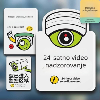 Beilong akrilni znak za zonu nadzora, prilagodljiv, podsjetnik nadzora