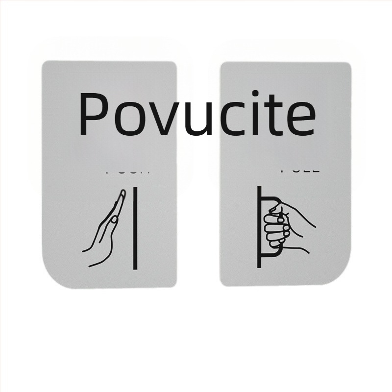 Akrilni znak za klizna vrata – podsjetnik za ulaz/izlaz; UV tisak; Materijal: akril; Namjena: ured; Marka: Hao Long