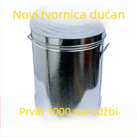 Spremnik za rižu sa zatvorenjem, otporan na vlagu i insekte; metalno tijelo s PVC oblogom; kapacitet ispod 4 L; jednostavan stil