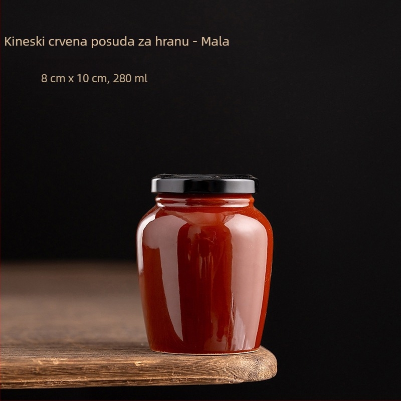 Keramička posuda za hranu, okruglog oblika, retro stil, kapacitet 301–500 ml, vodonepropusno zatvaranje, nije prikladna za mikrovalnu pećnicu
