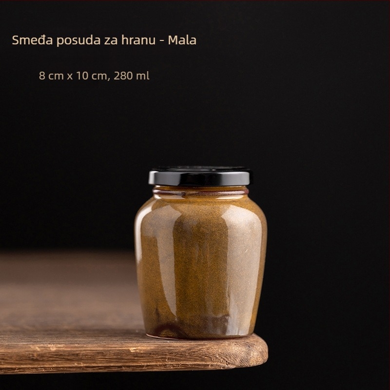 Keramička posuda za hranu, okruglog oblika, retro stil, kapacitet 301–500 ml, vodonepropusno zatvaranje, nije prikladna za mikrovalnu pećnicu