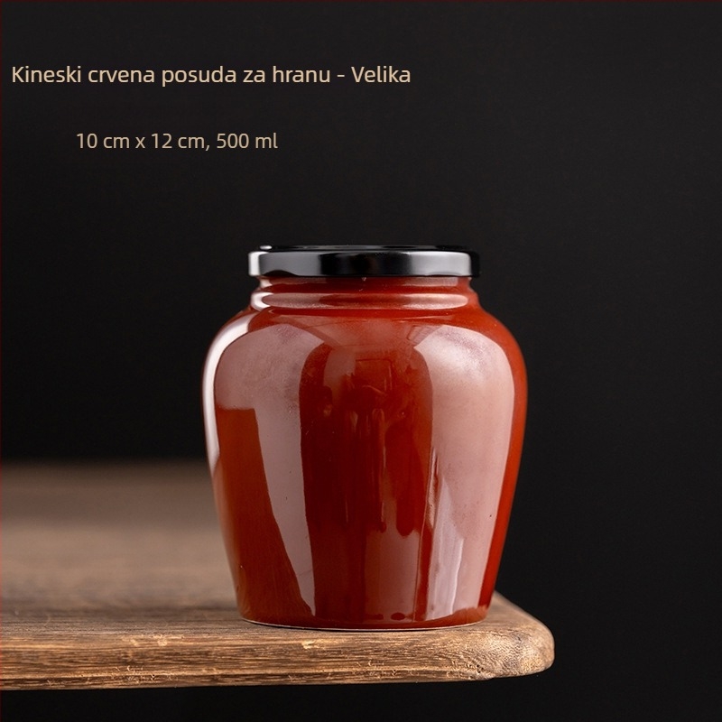 Keramička posuda za hranu, okruglog oblika, retro stil, kapacitet 301–500 ml, vodonepropusno zatvaranje, nije prikladna za mikrovalnu pećnicu
