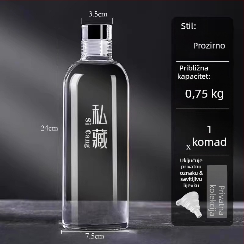 Staklena okrugla boca za infuziju alkohola, hermetički sigurnosni spremnik hrane, mikrotalasna sigurna, prilagodljiva