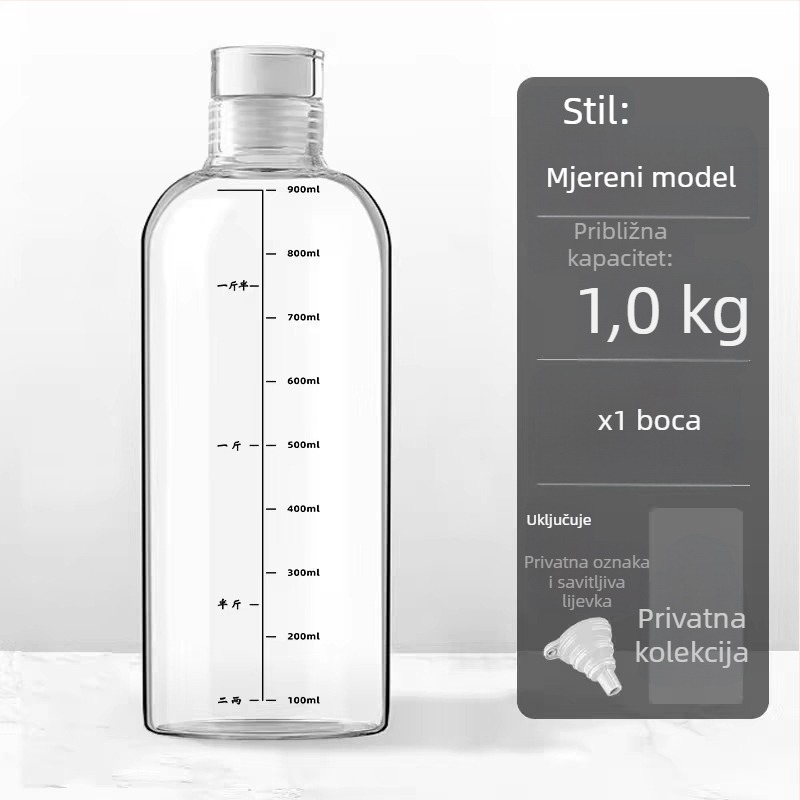 Staklena okrugla boca za infuziju alkohola, hermetički sigurnosni spremnik hrane, mikrotalasna sigurna, prilagodljiva
