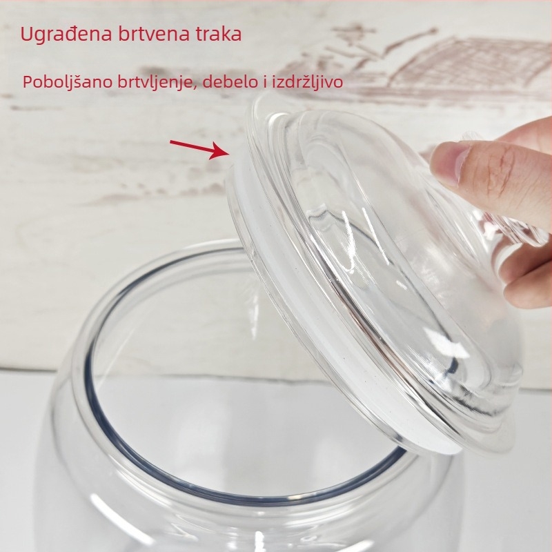Plastična hermetički zatvorena posuda za skladištenje s debelim stijenkama, minimalistički stil, kapacitet 1–2 L, nepravilnog oblika, mogućnost prilagodbe