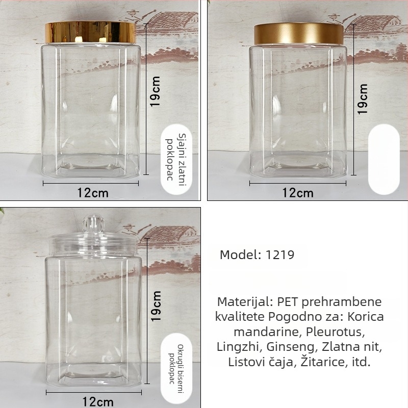 Plastična hermetički zatvorena posuda za skladištenje s debelim stijenkama, minimalistički stil, kapacitet 1–2 L, nepravilnog oblika, mogućnost prilagodbe