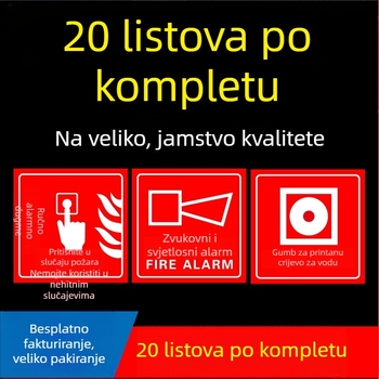 Ručni alarmni gumb – naljepnica znak za sigurnost požara