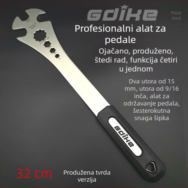 GDIKE Prošireni ključ za pedale za bicikl i MTB – alat za demontažu i ugradnju pedale