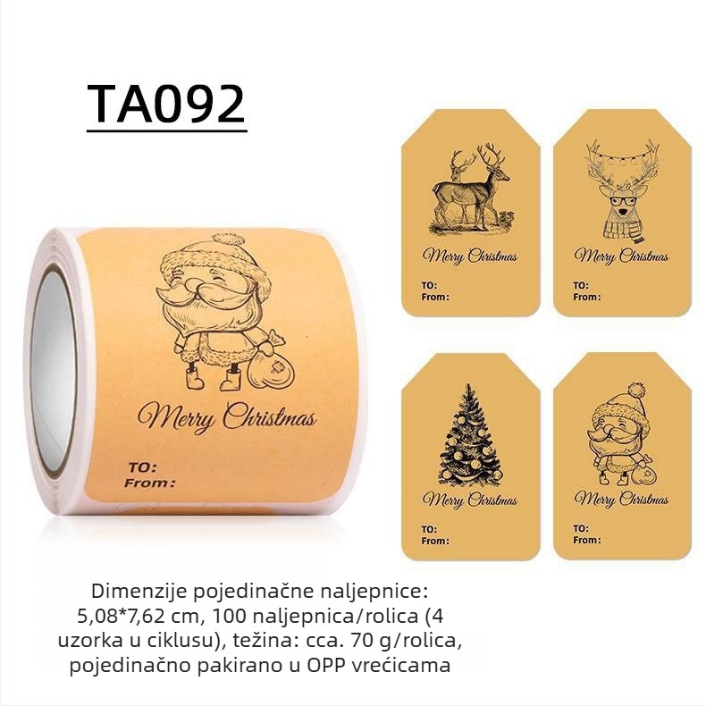 Samoljepljive etikete od kraft papira, nepravilnog oblika, pozadina od Glassine papira, debljina 0.1 mm, s dodatnim ljepilom