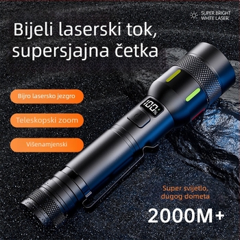 LED mini svjetiljka s klipom za olovku, višenamjenska za kampiranje i nužne situacije, ručno punjenje, digitalni zaslon, 15W, 2000mAh, optički zum