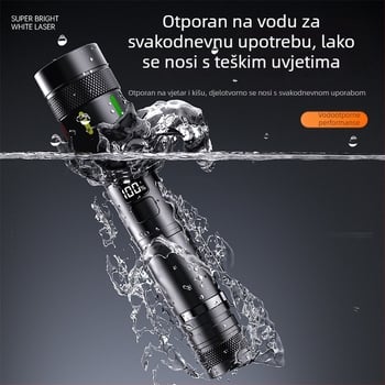 LED mini svjetiljka s klipom za olovku, višenamjenska za kampiranje i nužne situacije, ručno punjenje, digitalni zaslon, 15W, 2000mAh, optički zum