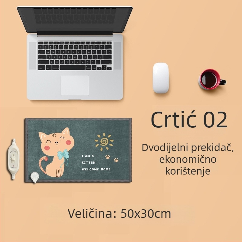 Električni grijaći podložak za stopala ispod radnog stola – USB napajanje, pamuk gornji sloj, grijaća podloga za stopala