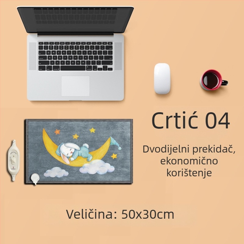 Električni grijaći podložak za stopala ispod radnog stola – USB napajanje, pamuk gornji sloj, grijaća podloga za stopala