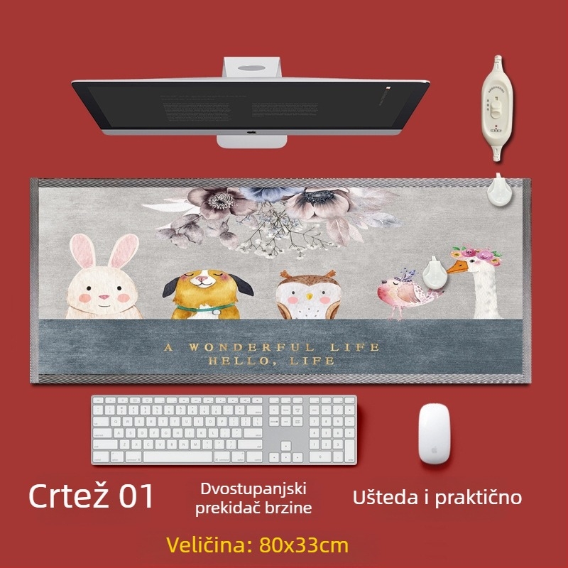Električni grijaći podložak za stopala ispod radnog stola – USB napajanje, pamuk gornji sloj, grijaća podloga za stopala