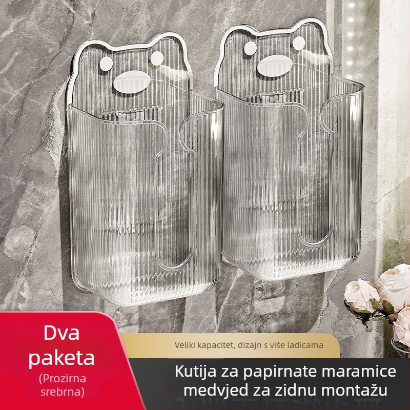 Nastavak kutija za papirnate maramice za kupaonicu s držačem za rolu toaletnog papira — model DH-1231, moderan, višestruka upotreba