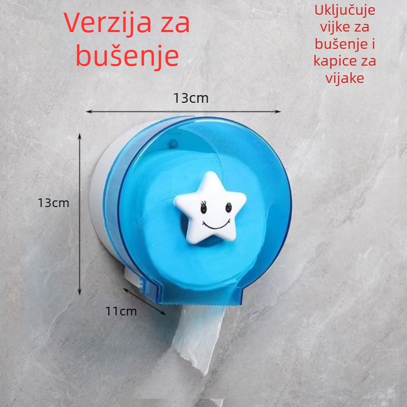 Zidna kutija za toaletni papir za velike rolle, vodootporna plastika, model 4, set od 4 komada, za hotelske i komercijalne kupaonice