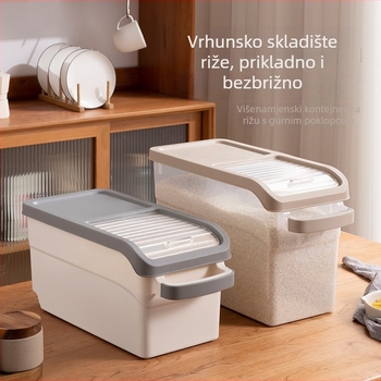 Kutija za skladištenje riže – zatvorena, otporna na vlagu i štetnike; plastični PP spremnik, kapacitet iznad 10 L