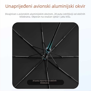 Dječji kišobran s anti-reboundom, nano hidrohidrofobna tkanina, 12 rebara, silikon okvir, aluminijska drška
