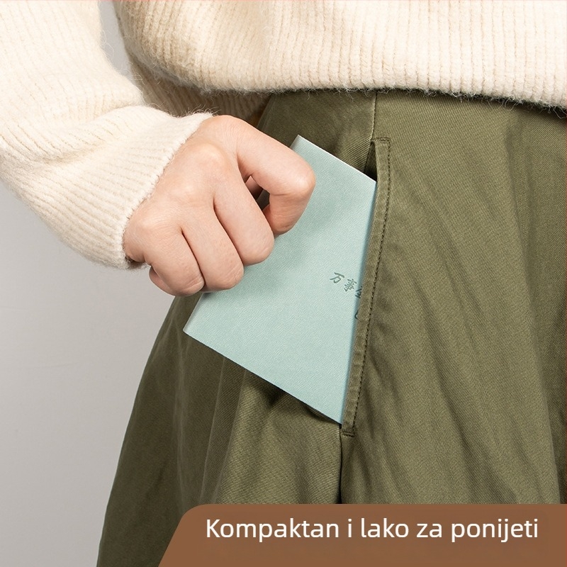 Bilježnica s PU kožnim omotom, kvadratnog oblika, prenosna za radne bilješke