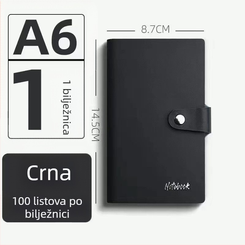 Bilježnica s kožnim izgledom, veza u francuskom stilu, papir 80 g/m², poslovni uredski stil