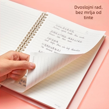 Notes s binder vezivanjem, uklonjive listove, podijeljene stranice, PP plastično kućište, papir 80 g/m²