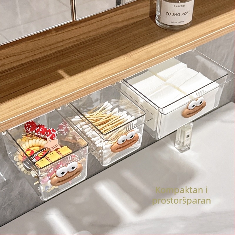 Stolna kutija za pohranu – plastični kozmetički organizator s ormarićem ispod ogledala i izvlačnim pretincem, model H254000