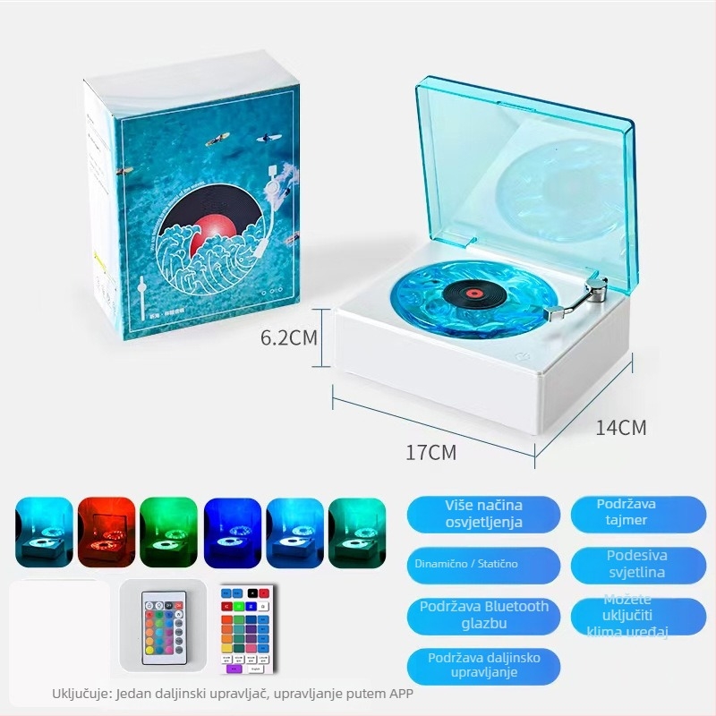 Bluetooth mini zvučnik s projekcijom zvjezdanog neba i ugrađenom baterijom (Bluetooth 5.0, 5W, 2000–4000mAh, 100Hz–20kHz, SNR ≥70dB)