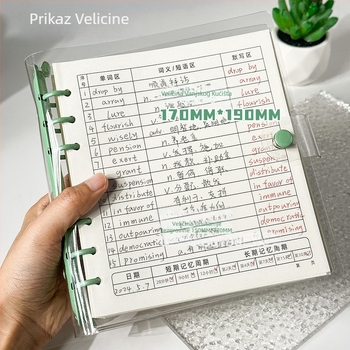 Bilježnica s prozirnim PVC omotom, sa šest rupa, rastavljivi listovi, 80 g/m² papir, 100–200 stranica