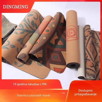 Joga prostirka od kore-gume, dvostrano protuklizna površina, ekološki prihvatljiva, 3 kg, debljina 4/5/6 mm