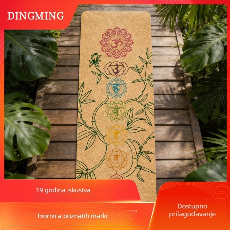 Joga prostirka od kore-gume, dvostrano protuklizna površina, ekološki prihvatljiva, 3 kg, debljina 4/5/6 mm