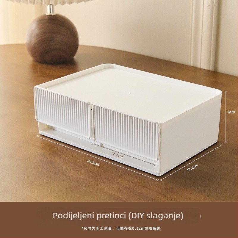 Zela kozmetički organizator za stolni – višeslojni plastični držač za njegu kože i ruževe, moderni minimalistički stil, prilagodba dostupna