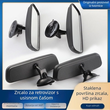 Zadnje ogledalo s usisnom kopčom za unutarnju upotrebu, kompatibilno s triciklom, četverokotačem i kombijem, pomoć pri vožnji unatrag