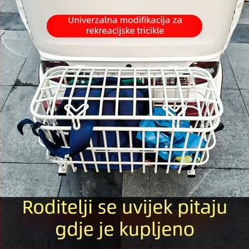 Stražnji koš za električni tricikl, modificiran univerzalni dizajn, s poklopcem i prostorom za pohranu