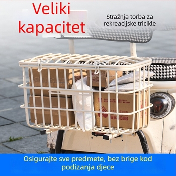 Stražnji koš za električni tricikl, modificiran univerzalni dizajn, s poklopcem i prostorom za pohranu