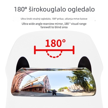 Motocikl retrovizor s 180° širokouhlom lećom i naljepnicom, od ABS plastike, za motocikle s deflektorom, montaža sprijeda i straga
