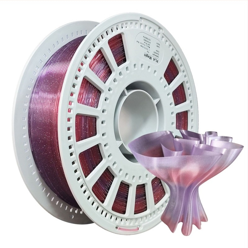 PLA filament za 3D ispis — svilenkasto kristalni završetak, dvobojni gradijent, visoka čvrstoća, kružni presjek