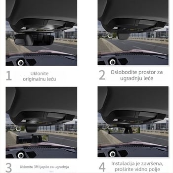 Unutarnji automobilinski retrovizor AC-1400, ABS, universalni tip, višestruko podešavanje, težina 219 g