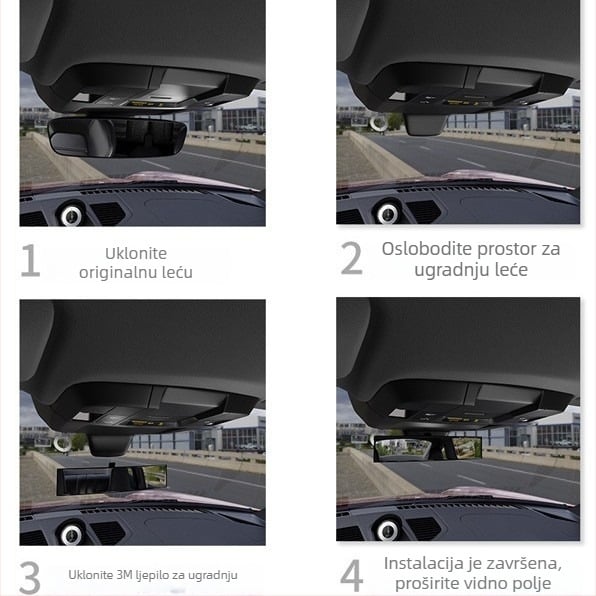 Unutarnji automobilinski retrovizor AC-1400, ABS, universalni tip, višestruko podešavanje, težina 219 g