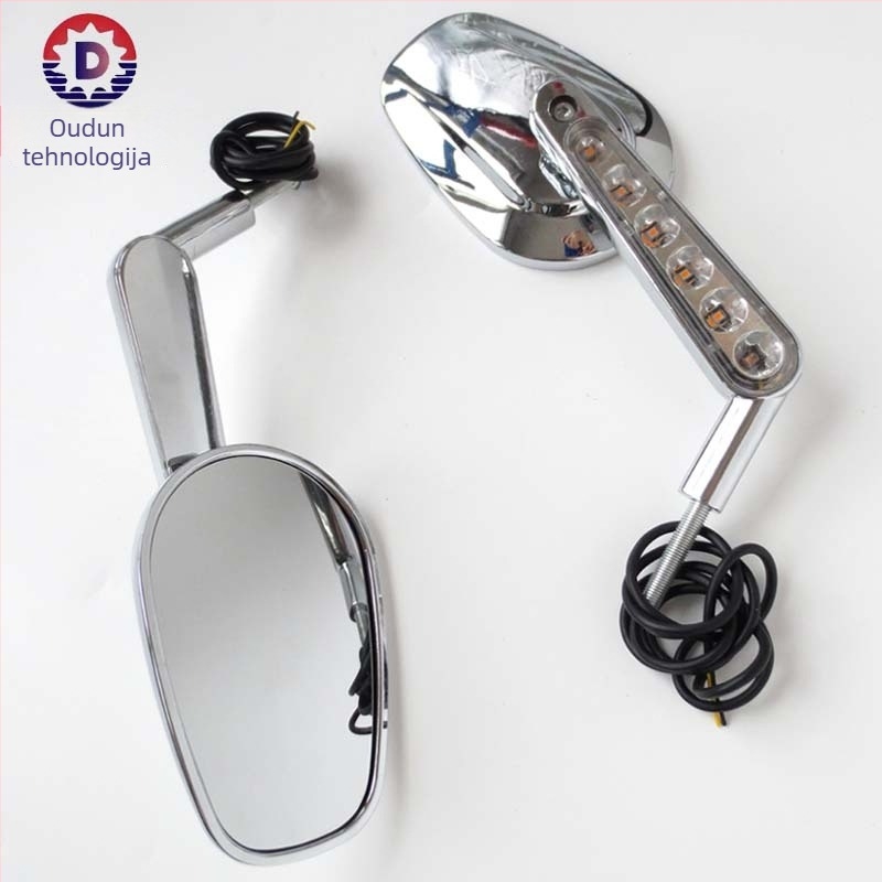 Orton retrovizor za motocikl – eliptičkog oblika, CNC aluminijska legura, prednji signalizator, kompatibilan s Harley VROD VRSCF LED