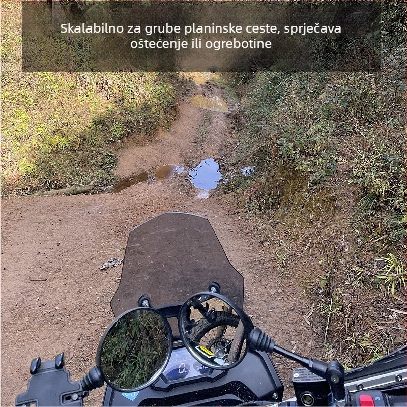 Sklopivi retrovizor za off-road vozila - kružno ogledalo, metalni okvir, plastično kućište, montaža bez bušenja, univerzalno