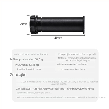 Creativity Držač potrošnog materijala za 3D printere s rotirajućim ležajem, kompatibilan PLA/ABS/PETG