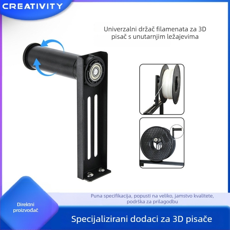 Creativity Držač potrošnog materijala za 3D printere s rotirajućim ležajem, kompatibilan PLA/ABS/PETG