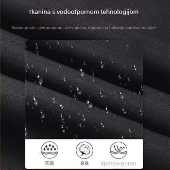 Muške zimske softshell hlače za planinarenje s fleece podstavom, vodootporne, elastične, ravni kroj, s više džepova